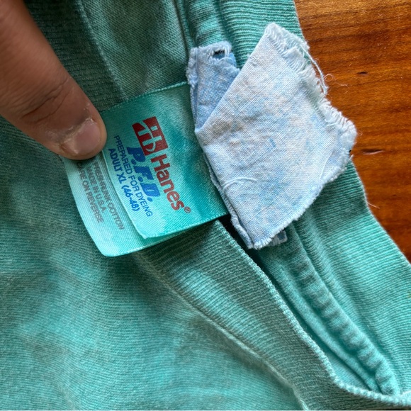 Vintage 80’s Hanes Teal desert Short Sleeve Tee - Picture 6 of 6